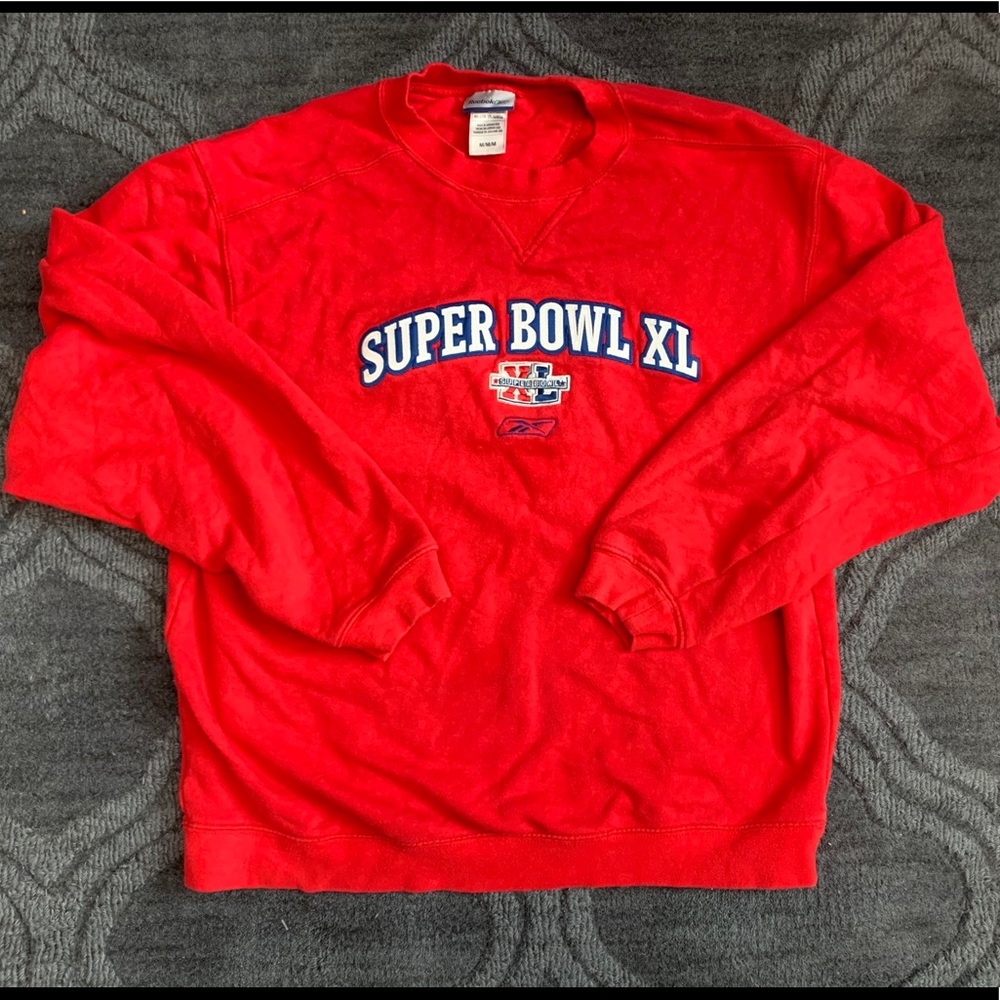Super Bowl XL Reebok Crewneck Pullover Sz M